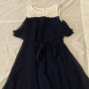 White and blue dress